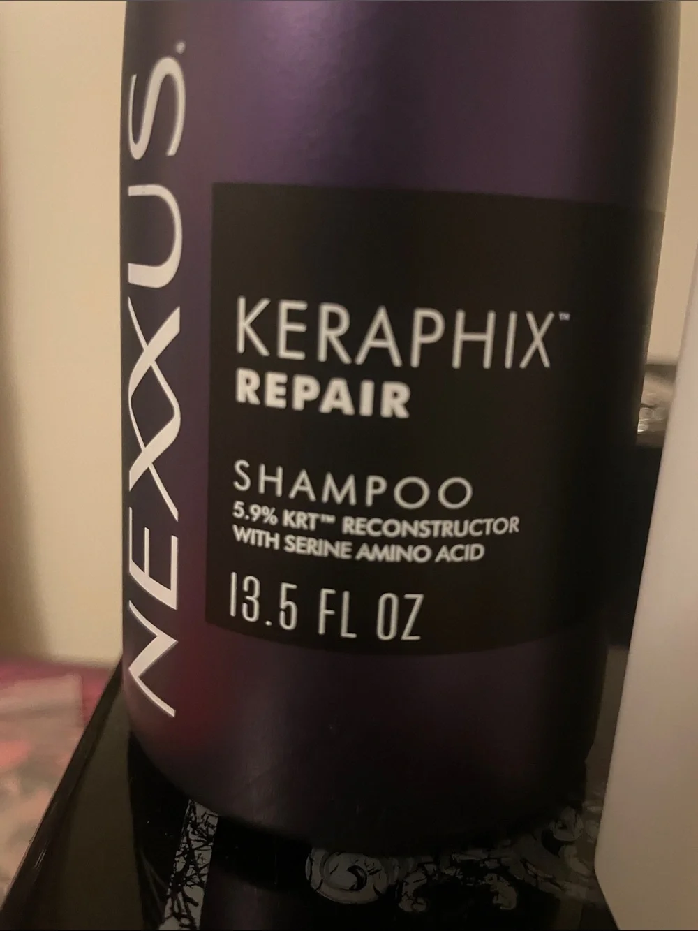 Drunk Elephant Cocomino Glossing Shampoo and Nexxus Keraphix repair